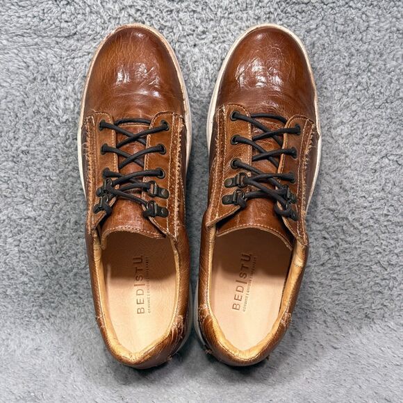 Bed Stu Land Mens Size 11 Low Top Sneakers Shoes Distressed Brown Leather - Picture 5 of 9